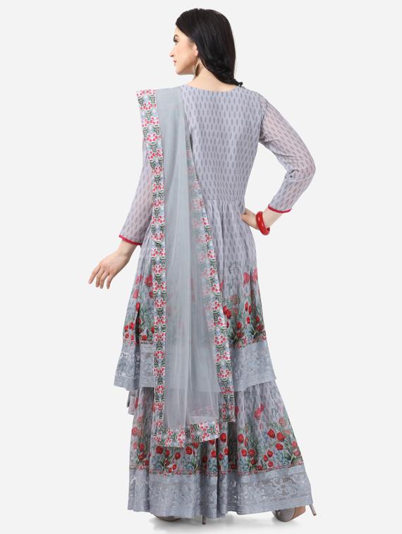 grey georgette sharara suits semistitched suit - 17856861 - Zoom Image - 3