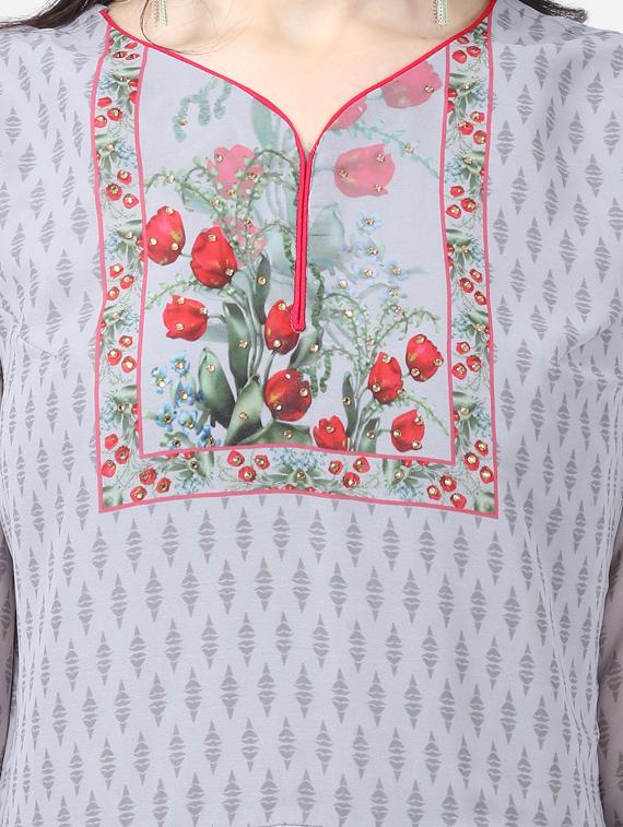 grey georgette sharara suits semistitched suit - 17856861 - Zoom Image - 4