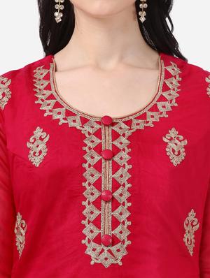 pink silk straight pant suits semistitched suit - 17856864 - Standard Image - 4