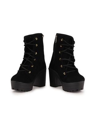 black lace up ankle boot - 17858258 - Standard Image - 4