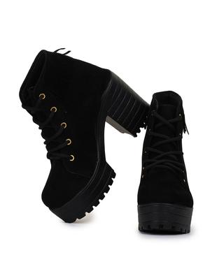 black lace up ankle boot - 17858264 - Standard Image - 4