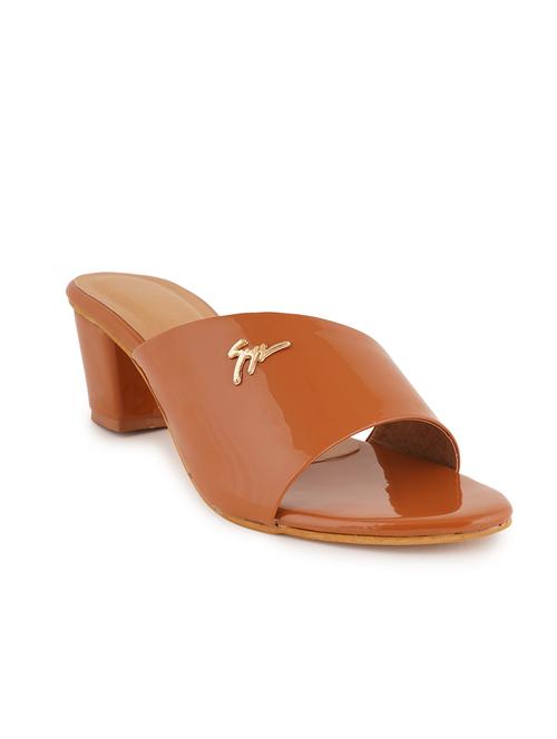 tan pu slip on sandals - 17858328 - Standard Image - 1
