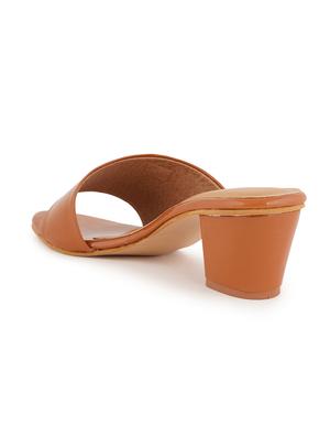 tan pu slip on sandals - 17858328 - Standard Image - 4