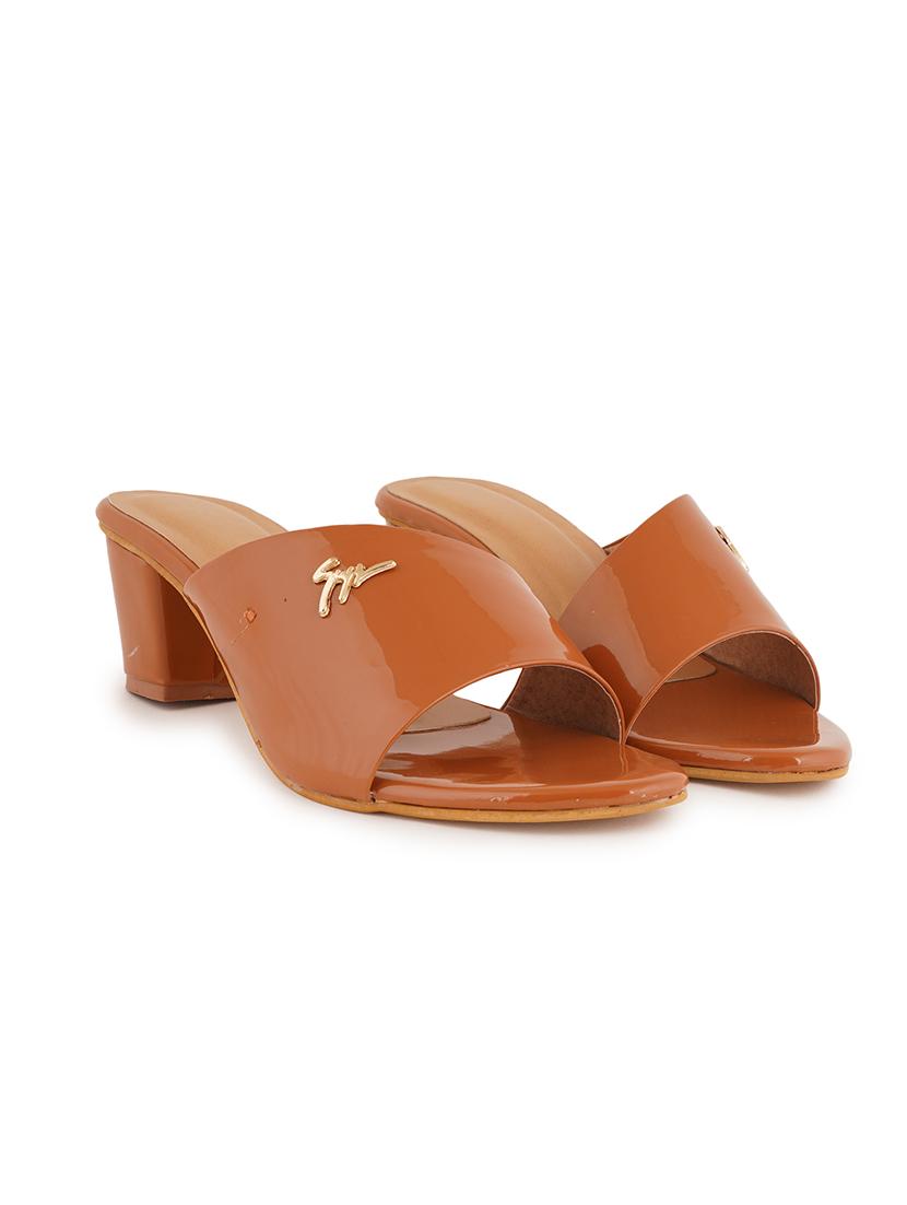 tan pu slip on sandals - 17858328 - Zoom Image - 2