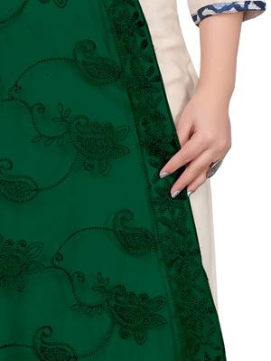 net embroidered dark green women dupatta - 17858444 - Standard Image - 3
