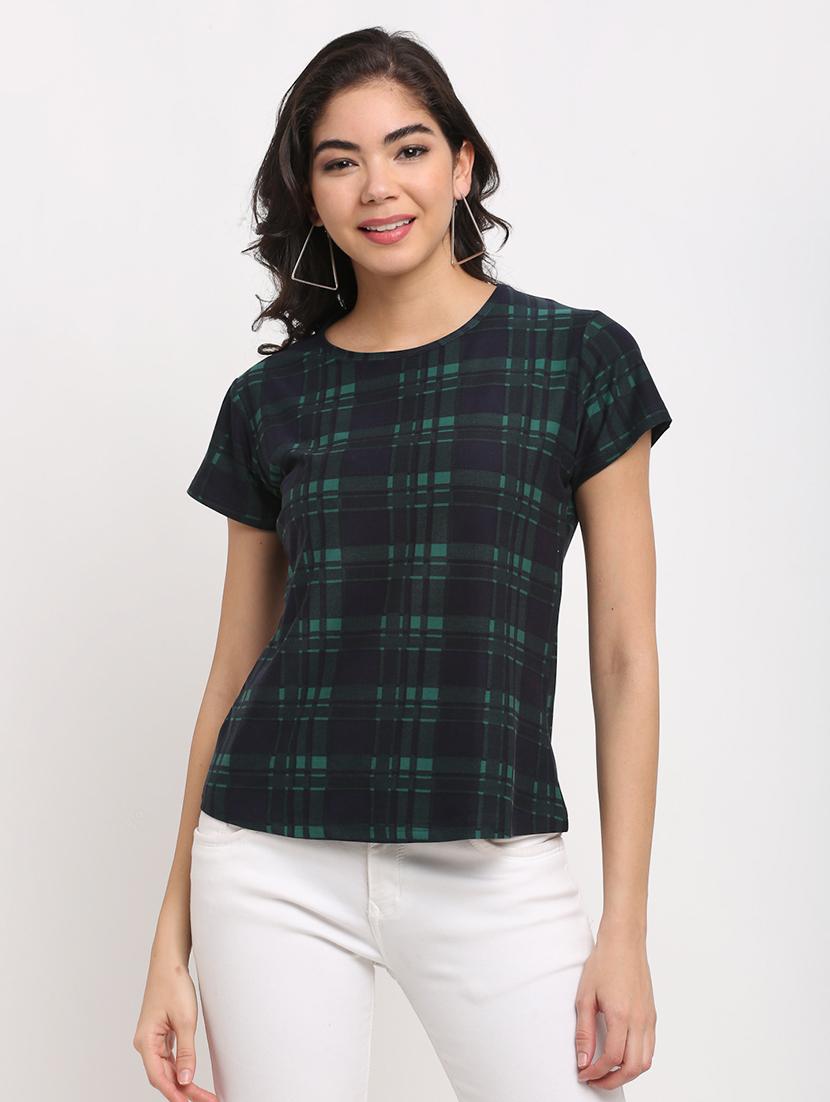 round neck checkered tee - 17858499 - Zoom Image - 1