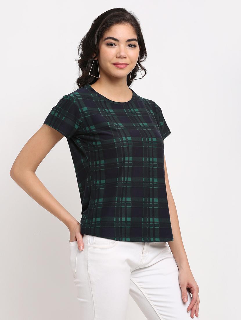 round neck checkered tee - 17858499 - Zoom Image - 2