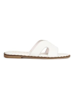 white pu slip on sandals - 17858972 - Standard Image - 2