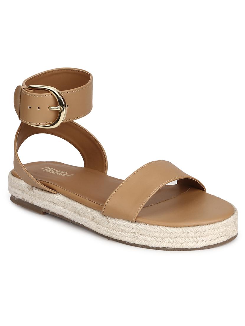 nude pu ankle strap sandals - 17858978 - Zoom Image - 1