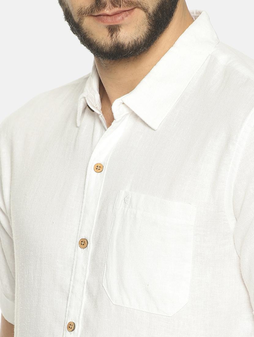 white solid linen casual shirt - 17859254 - Zoom Image - 5