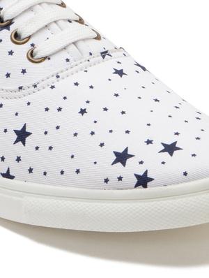 white canvas lace up sneakers - 17859596 - Standard Image - 6