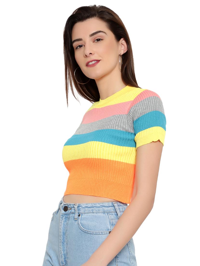 candy striped crop top - 17860100 - Zoom Image - 2