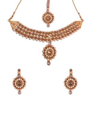 gold brass bridal necklace - 17860378 - Standard Image - 3