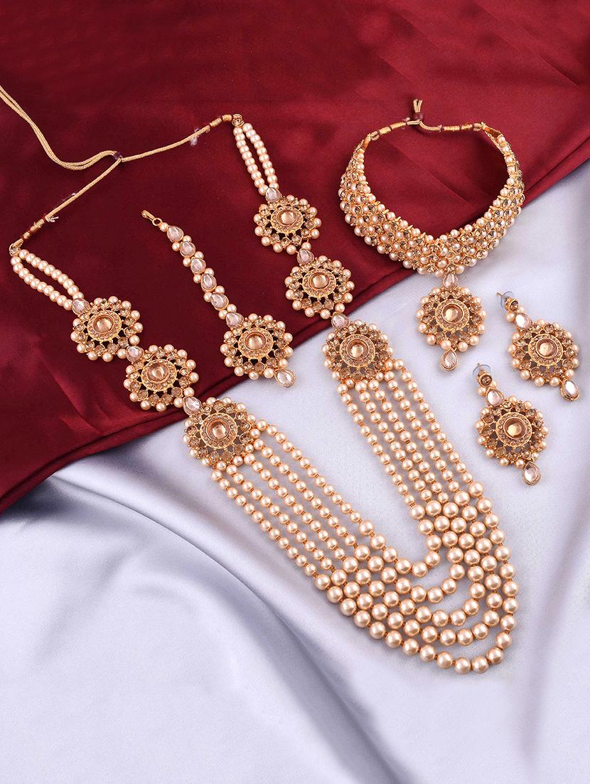 gold brass bridal necklace - 17860378 - Zoom Image - 1
