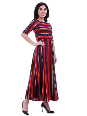 striped flared ethnic dress - 17860506 - Standard Image - 2