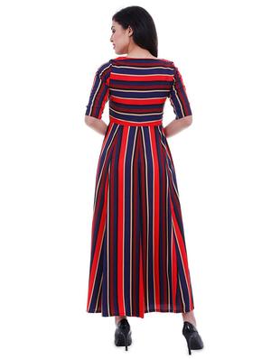 striped flared ethnic dress - 17860506 - Standard Image - 3