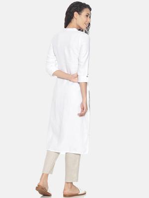 solid straight kurta - 17860571 - Standard Image - 4
