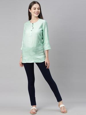 round neck solid top - 17860654 - Standard Image - 5