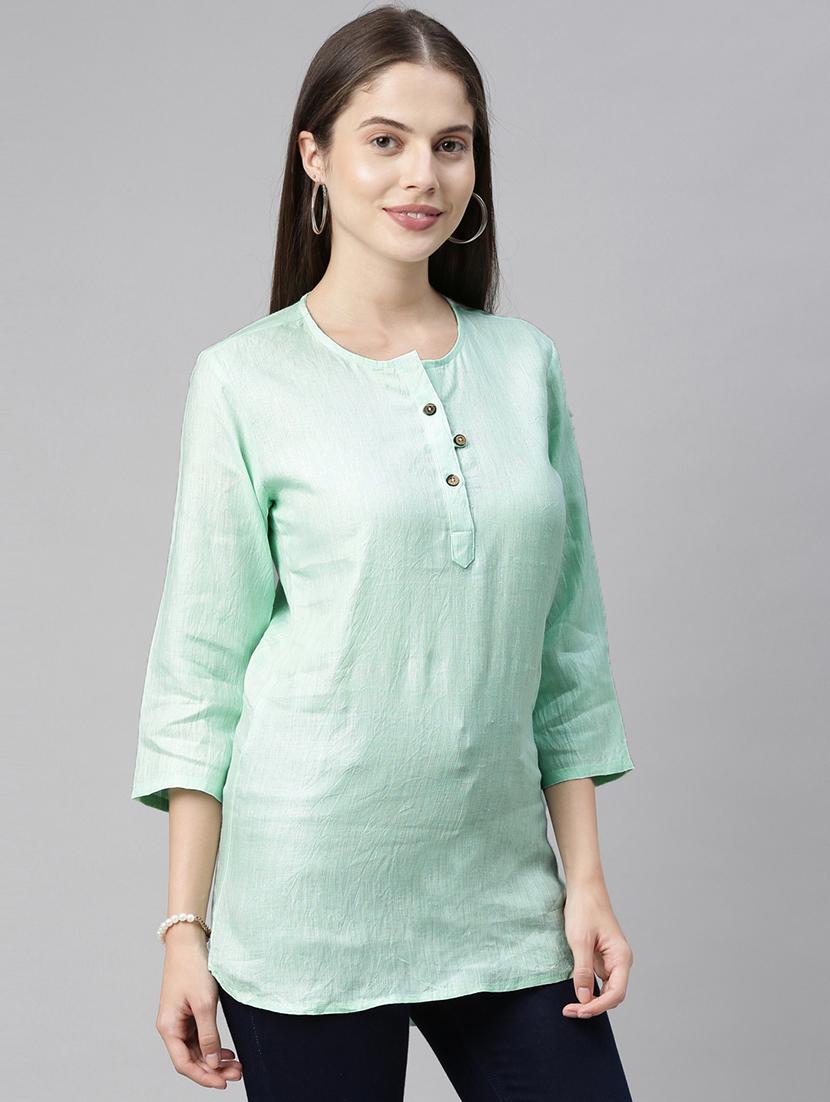 round neck solid top - 17860654 - Zoom Image - 2