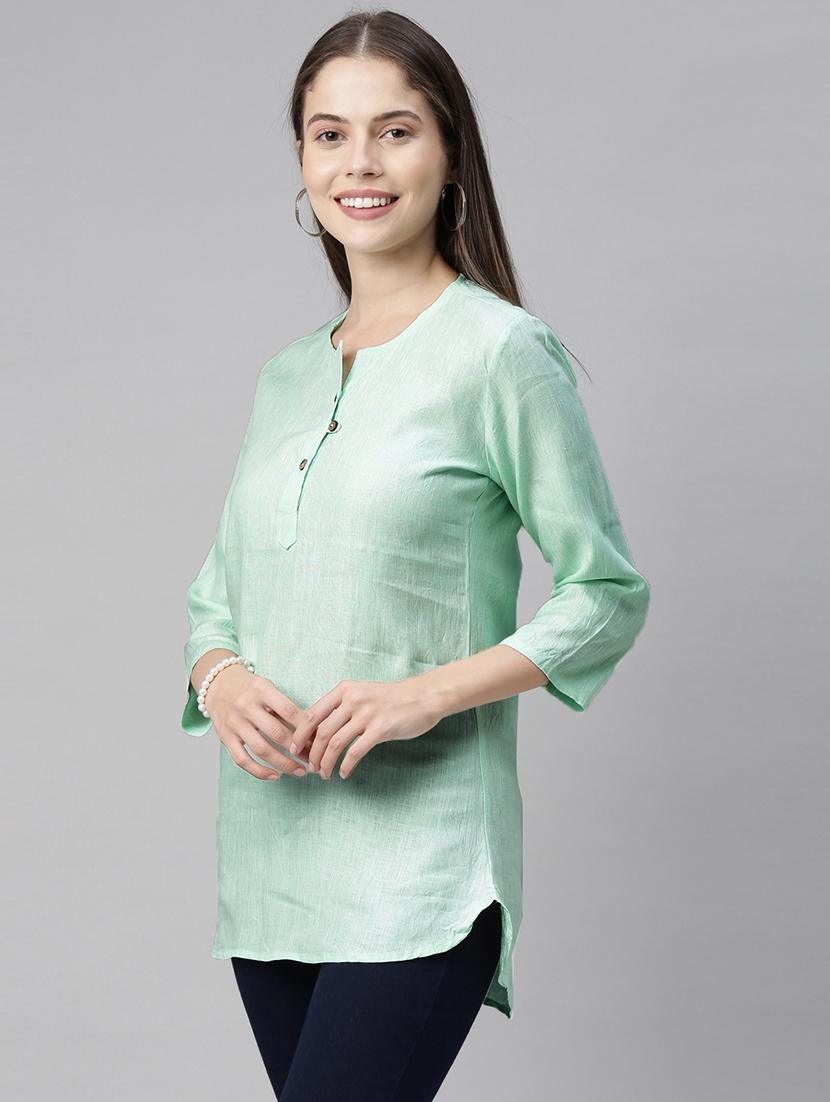 round neck solid top - 17860654 - Zoom Image - 3