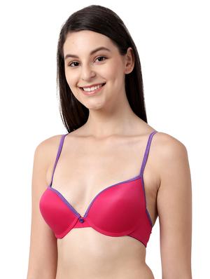 pink solid plunge bra - 17860873 - Standard Image - 2