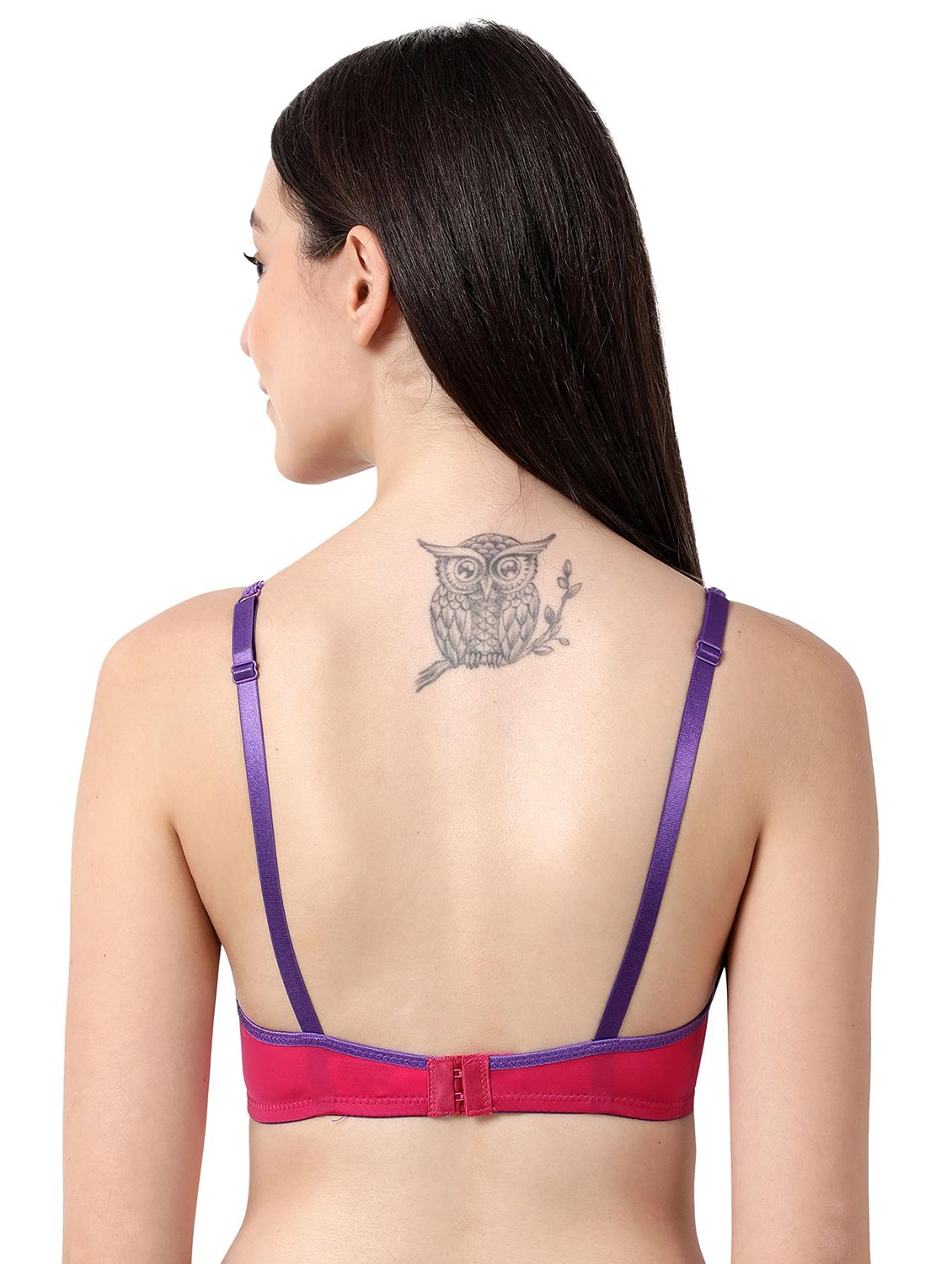 pink solid plunge bra - 17860873 - Zoom Image - 4