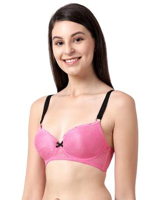 pink laced t-shirt bra - 17860876 - Standard Image - 2