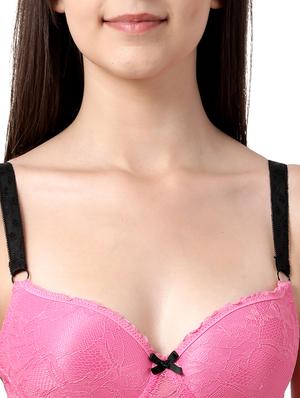 pink laced t-shirt bra - 17860876 - Standard Image - 5