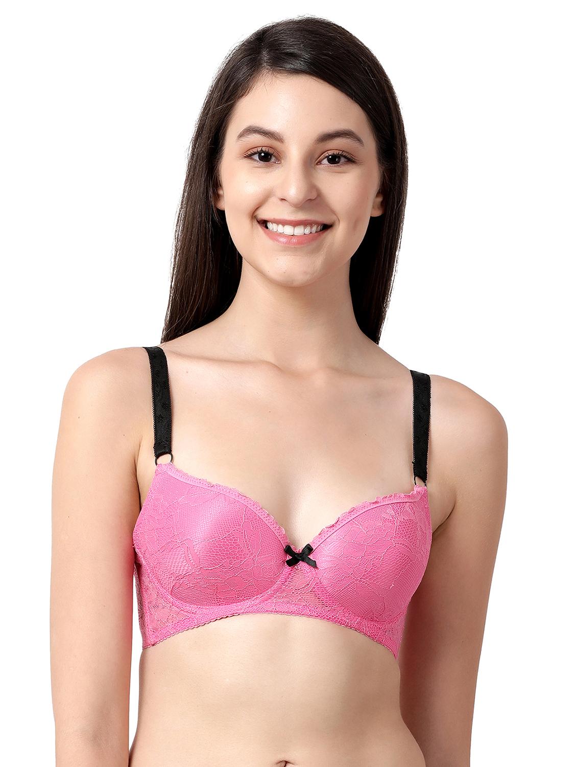 pink laced t-shirt bra - 17860876 - Zoom Image - 1