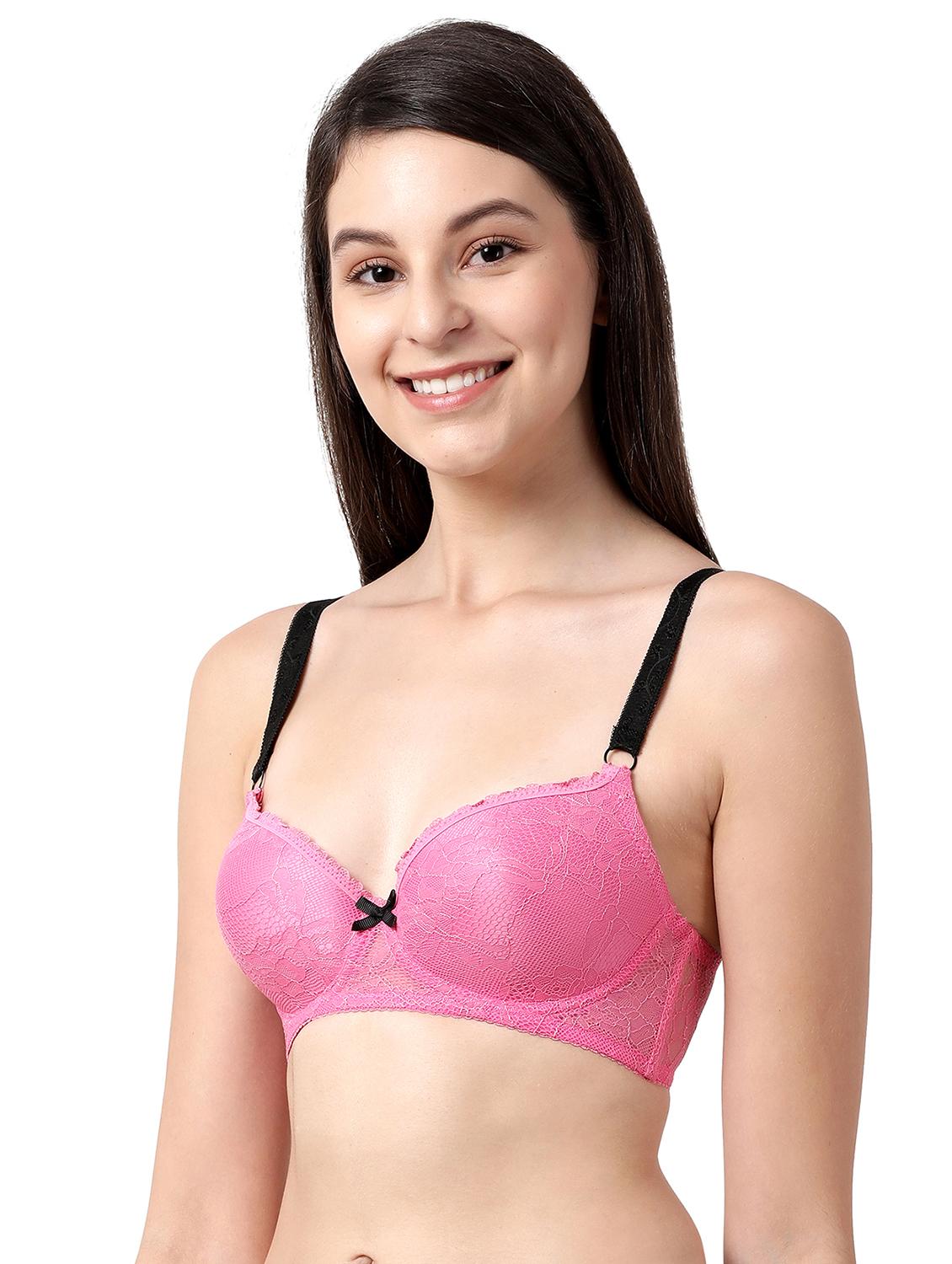 pink laced t-shirt bra - 17860876 - Zoom Image - 2