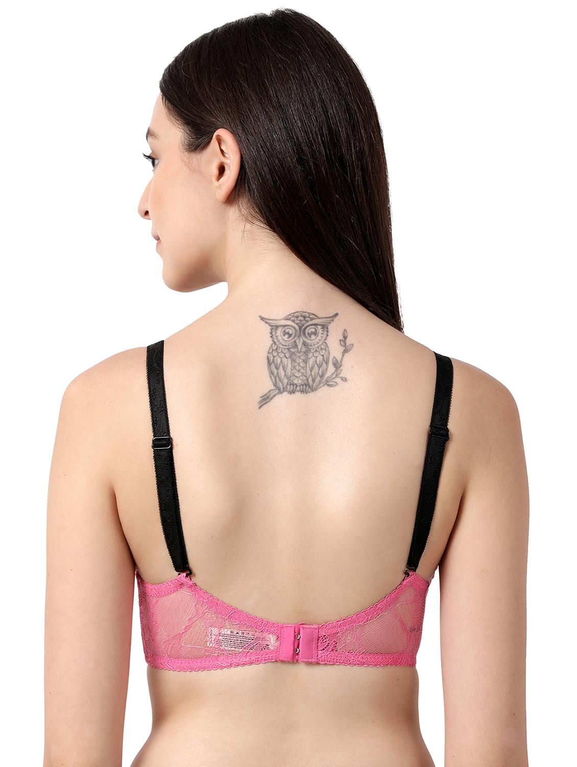 pink laced t-shirt bra - 17860876 - Zoom Image - 4