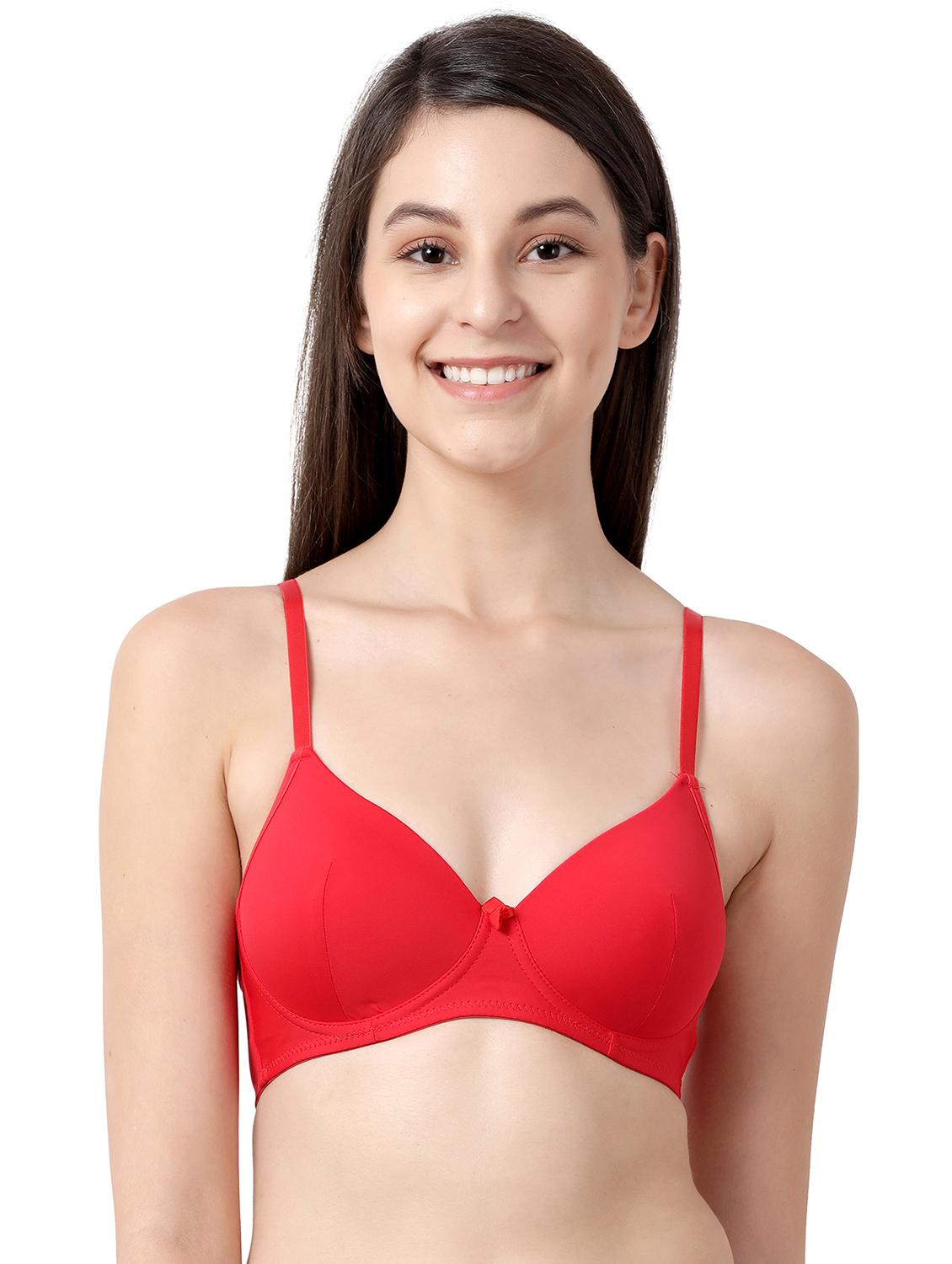 red solid t-shirt bra - 17860901 - Zoom Image - 1