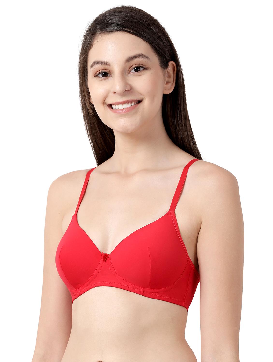 red solid t-shirt bra - 17860901 - Zoom Image - 3