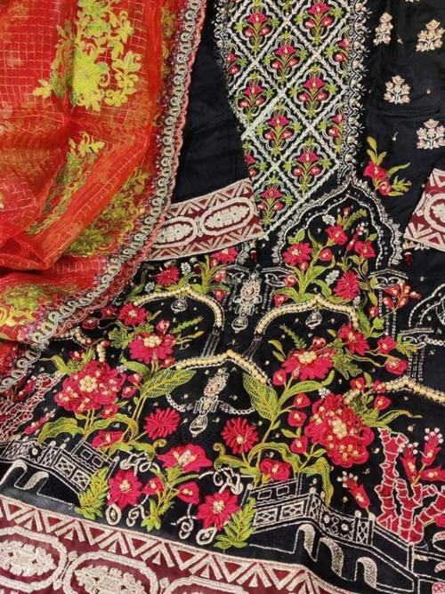 black silk kurta - 17860942 - Standard Image - 1