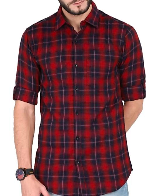 red and blue colour block shirt - 17860944 - Standard Image - 1