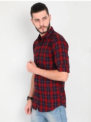 red and blue colour block shirt - 17860944 - Standard Image - 2