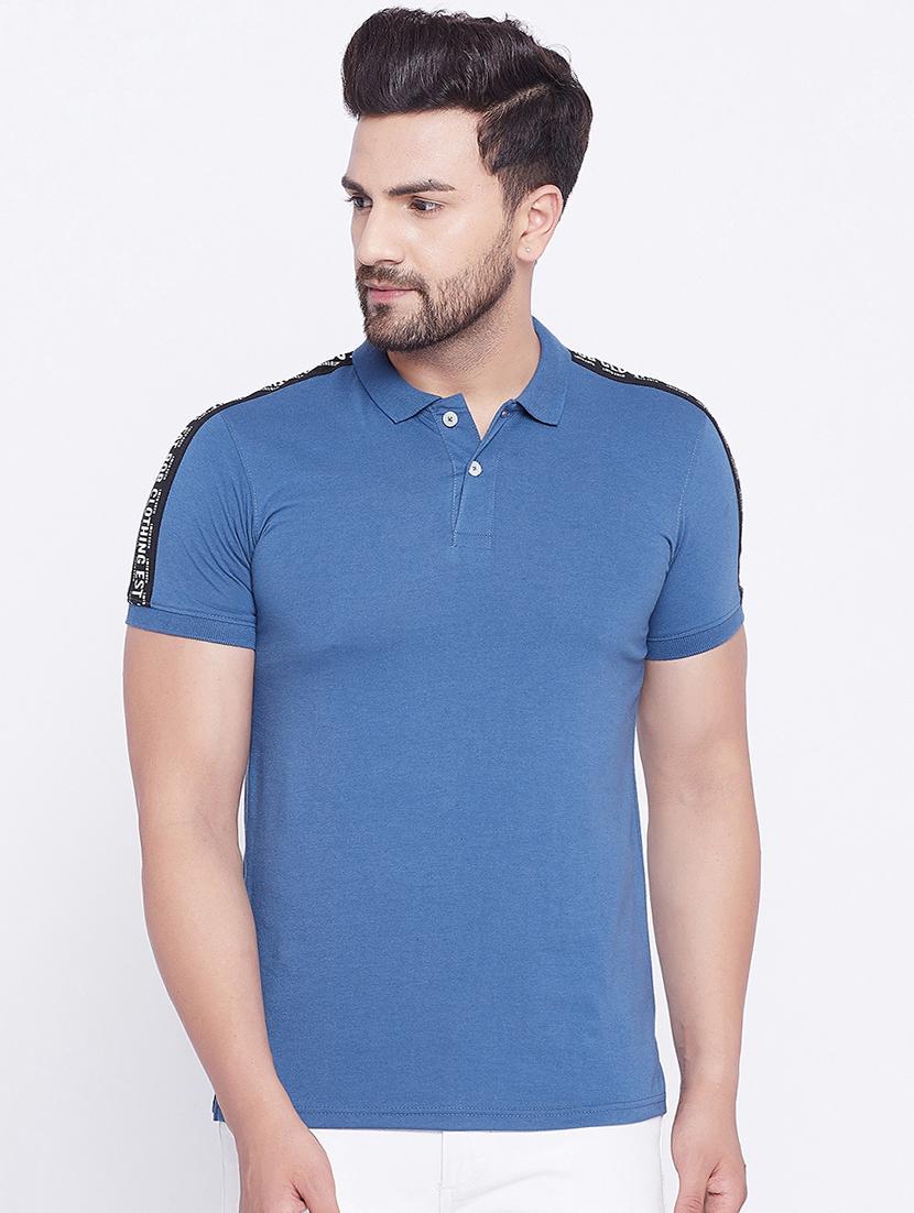 blue taped polo t-shirt - 17860971 - Zoom Image - 1