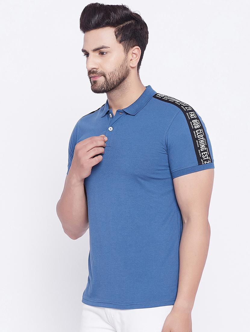 blue taped polo t-shirt - 17860971 - Zoom Image - 2