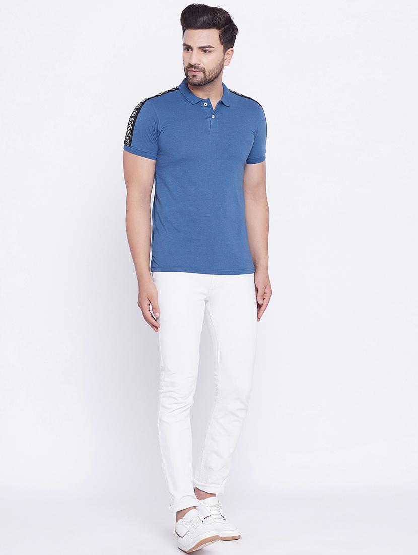 blue taped polo t-shirt - 17860971 - Zoom Image - 4