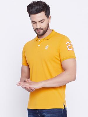 mustard solid polo t-shirt - 17860977 - Standard Image - 2