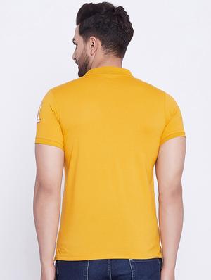 mustard solid polo t-shirt - 17860977 - Standard Image - 3
