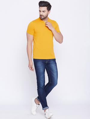 mustard solid polo t-shirt - 17860977 - Standard Image - 4