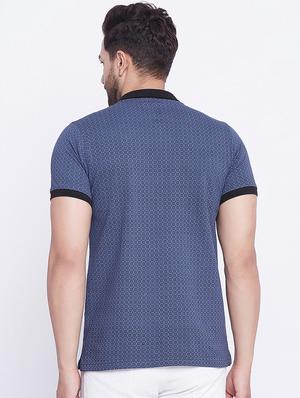 blue printed polo t-shirt - 17860980 - Standard Image - 3
