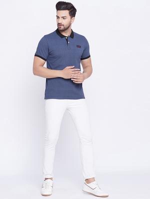 blue printed polo t-shirt - 17860980 - Standard Image - 4
