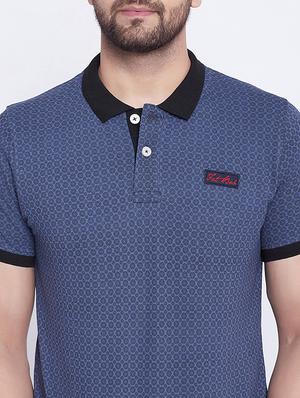 blue printed polo t-shirt - 17860980 - Standard Image - 5