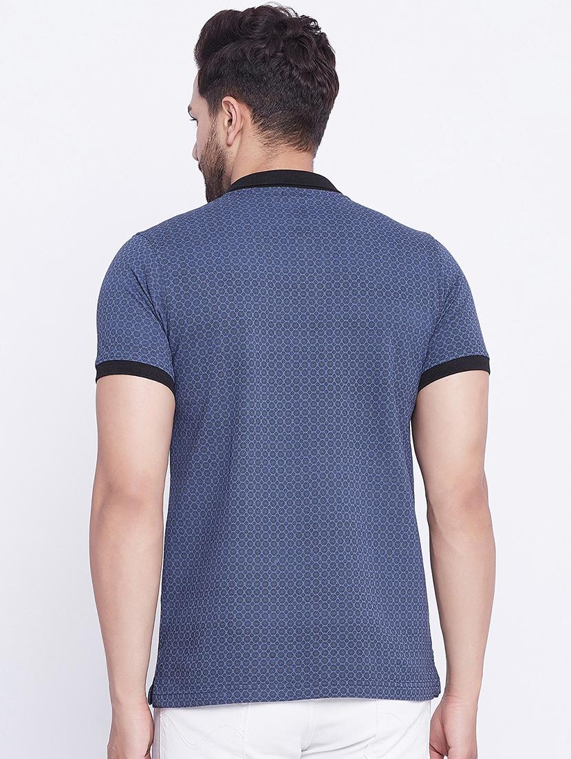 blue printed polo t-shirt - 17860980 - Zoom Image - 3