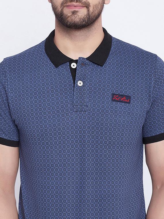 blue printed polo t-shirt - 17860980 - Zoom Image - 5