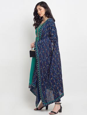 green cotton blend straight pant suits unstitched suit - 17861614 - Standard Image - 2