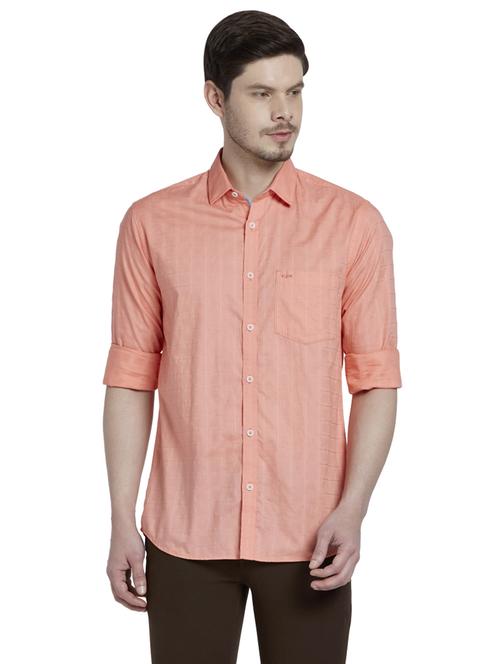 peach checkered casual shirt - 17861731 - Very Small Image - 1