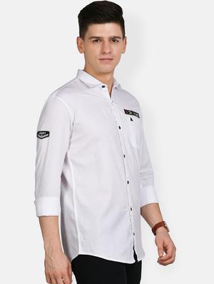 white solid casual shirt - 17861858 - Standard Image - 3